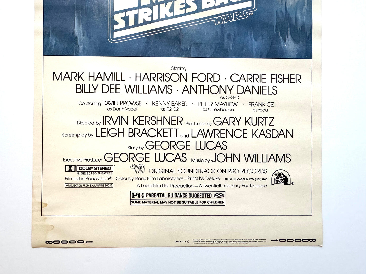Original Star Wars Empire Strikes Back 1980 movie poster