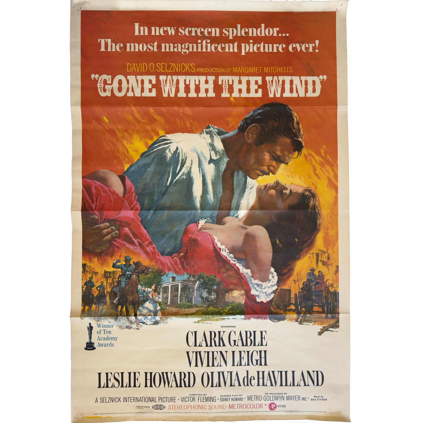 Vintage Gone Withe The Wind Movie Poster 1974