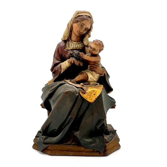 Vintage Hand Carved Virgin of the Grapes